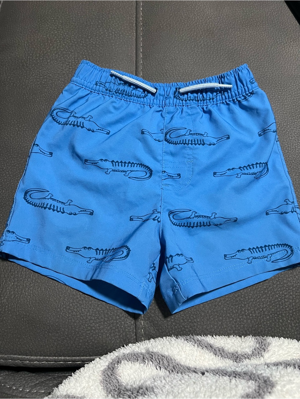 Wonder Nation 2T Kids Blue Alligator Print Swim Trunks
